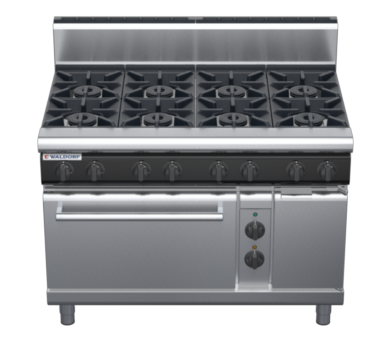 waldorf cue rn8810gech-c0 1200mm gas oven range with high splashback