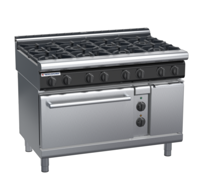 waldorf cue rn8810gecl-c0 1200mm gas oven range with low splashback