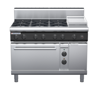 waldorf cue rn8813gech-c0 1200mm gas oven range with high splashback