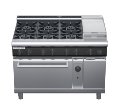 waldorf cue rn8813gl-c0 1200mm gas oven range with low splashback