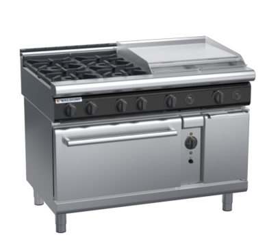 waldorf cue rn8816gcl-c0 1200mm gas oven range with low splashback