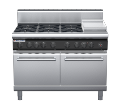 waldorf cue rn8823gh-c0 900mm gas oven range with high splashback