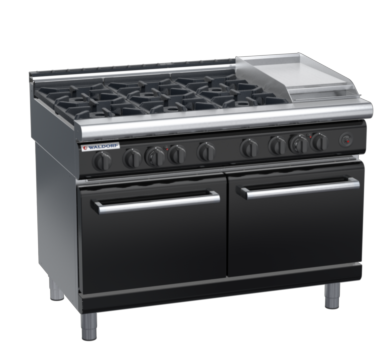 waldorf bold rn8823gl-b0 900mm gas oven range with low splashback