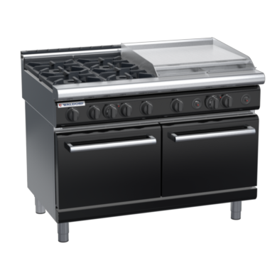 waldorf bold rn8826gl-b0 1200mm gas oven range with low splashback