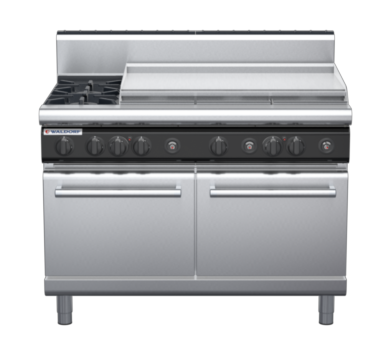 waldorf cue rn8829gh-c0 1200mm gas oven range with high splashback