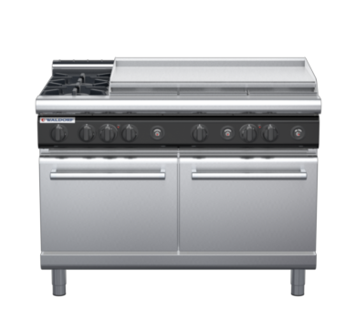 waldorf cue rn8829gl-c0 1200mm gas oven range with low splashback