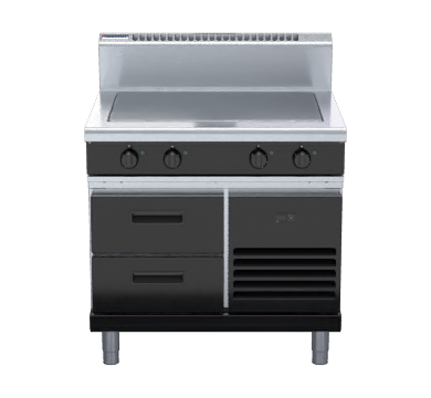 waldorf bold rnb8104e-rb - 900mm electric solid top - refrigerated base