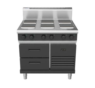 waldorf bold rnb8600se-rb - 900mm electric cooktop sealed hobs - refrigerated base