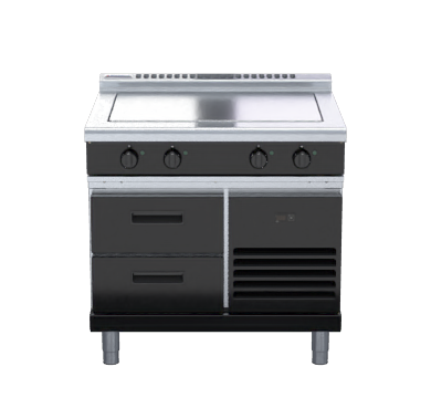 waldorf bold rnl8140e-rb - 900mm electric solid top low back version - refrigerated base