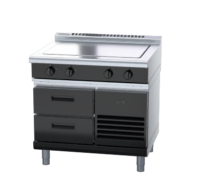 waldorf bold rnl8140e-rb - 900mm electric solid top low back version - refrigerated base