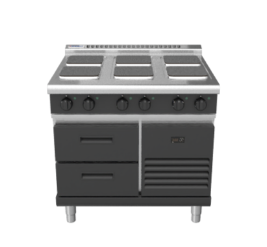 waldorf bold rnlb8600se-rb - 900mm electric cooktop sealed hobs  low back version - refrigerated base