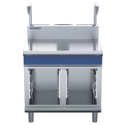blue seal evolution series b90s-cb - 900mm bench top with salamander support  cabinet base