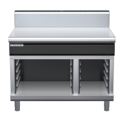 waldorf cue bt8120h-cb-c0 1200mm bench top on cabinet base and high splashback