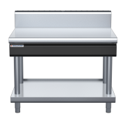 waldorf cue bt8120h-ls-c0 1200mm bench top on leg stand and high splashback
