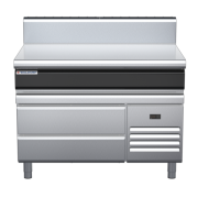 waldorf cue bt8120h-rb-c0 1200mm bench top on refrigerated base and high splashback