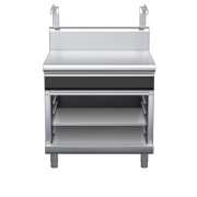 waldorf cue bt8900shdrw-ob-c0 900mm bench top with salamander support salamander support with drawer and high splashback