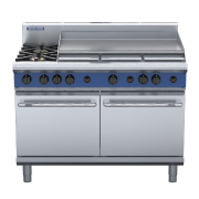 blue seal evolution series g528a - 1200mm gas range double static oven