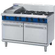 blue seal evolution series g528c - 1200mm gas range double static oven