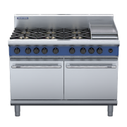 blue seal evolution series g528c - 1200mm gas range double static oven