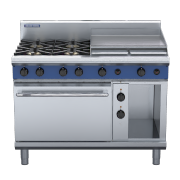 blue seal evolution series ge58b - 1200mm gas range electric convection oven