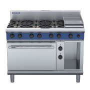 blue seal evolution series ge58c - 1200mm gas range electric convection oven