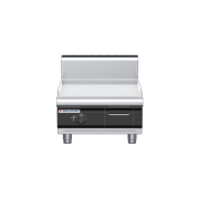 waldorf cue gp8600ghcr3-b-c0 600mm gas griddle with 600mm ribbed chrome finish bench model and high splashback