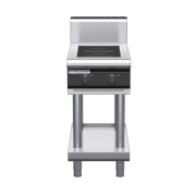 waldorf cue in8200hr2-ls-c0 450mm electric induction cooktop on leg stand with high splashback