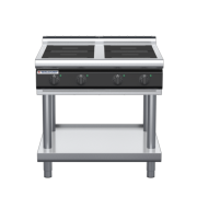 waldorf cue in8400lr3-ls-c0 900mm electric induction cooktop on leg stand with low splashback