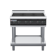 waldorf cue in8600lr2-ls-c0 900mm electric induction cooktop on leg stand with low splashback