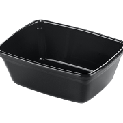 aladdin temp-rite k239 - 6oz / 170ml designer series non-insulated rectangular bowl - black 