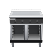 waldorf bold rn8104el-cb-b0 900mm electric solid top on cabinet base with low splashback
