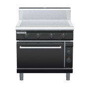 waldorf bold rn8114eh-b0 900mm electric solid top oven range with high splashback