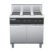 waldorf cue rn8600eh-cd-c0 900mm electric cooktop sealed hobs on cabinet base with door and high splashback