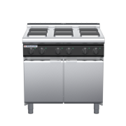 waldorf cue rn8600el-cd-c0 900mm electric cooktop sealed hobs on cabinet base with door and low splashback