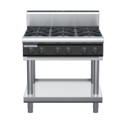waldorf cue rn8600gh-ls-c0 900mm gas cooktop on leg stand with high splashback