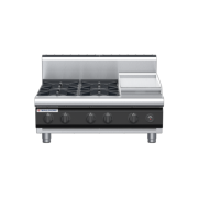 waldorf cue rn8603gh-b-c0 900mm gas cooktop bench model with high splashback