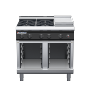 waldorf cue rn8603gl-cb-c0 900mm gas cooktop on cabinet base with low splashback