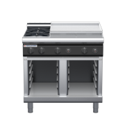 waldorf cue rn8606gl-cb-c0 900mm gas cooktop on cabinet base with low splashback