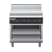 waldorf cue rn8609gh-ob-c0 900mm gas cooktop on open base with high splashback