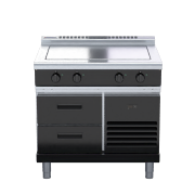 waldorf bold rnl8140e-rb - 900mm electric solid top low back version - refrigerated base