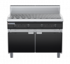 waldorf bold ch8120gh-cd-b0 1200mm gas chargrill / barbecue on cabinet base with door and high splashback