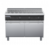 waldorf cue ch8120gl-cd-c0 1200mm gas chargrill / barbecue on cabinet base with door and low splashback