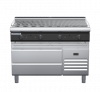 waldorf cue ch8120gl-rb-c0 1200mm gas chargrill / barbecue on refrigerated base with low splashback