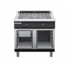 waldorf bold ch8900edl-cb-b0 900mm electric chargrill / barbecue on cabinet base with low splashback