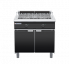 waldorf bold ch8900edl-cd-b0 900mm electric chargrill / barbecue on cabinet base with door and low splashback