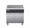waldorf cue ch8900gl-cd-c0 900mm gas chargrill / barbecue on cabinet base with door and low splashback
