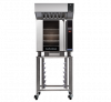 turbofan e32t4 - full size electric convection oven touch screen control on a stainless steel stand