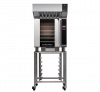 turbofan e32t5 - full size sheet pan touch screen electric convection oven with halton ventless hood on a stainless steel stand