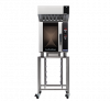 turbofan e33d5 - half size sheet pan digital electric convection oven with halton ventless hood on a stainless steel stand