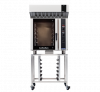 turbofan e35d6-30 - full size digital / electric convection ovens with halton ventless hood on a stainless steel stand